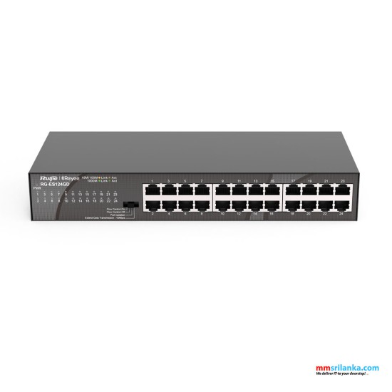 Ruijie RG-ES124GD, 24-port 10/100/1000Mbps Unmanaged Switch (3Y)